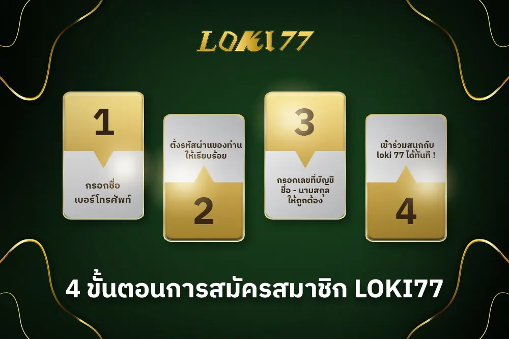 4 ขั้นตอนการสมัครสมาชิก LOKI77